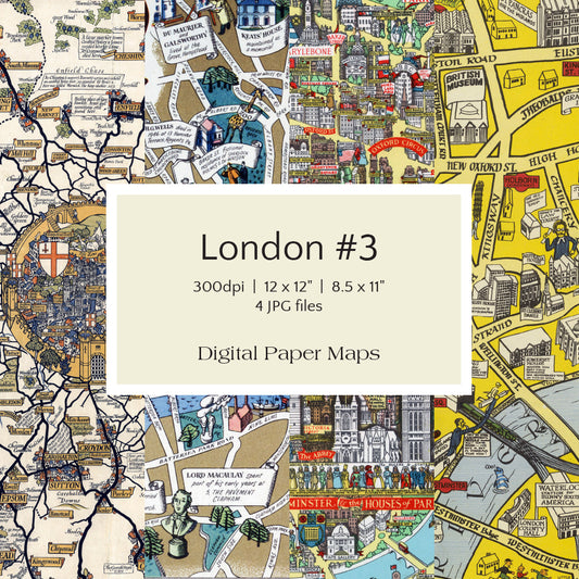 London #3 Digital Paper Maps