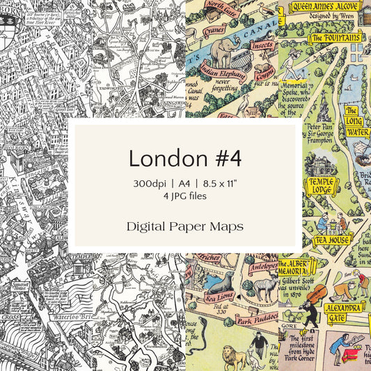 London #4 Digital Paper Maps