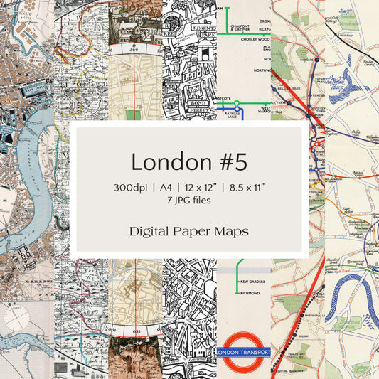 London #5 Digital Paper Maps