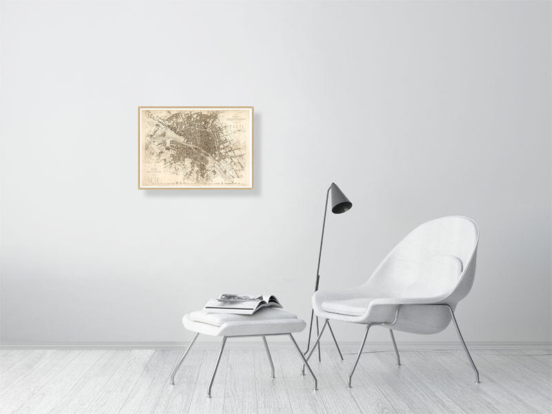 Map of Eastern division of Paris containing the Quartiers 1834.