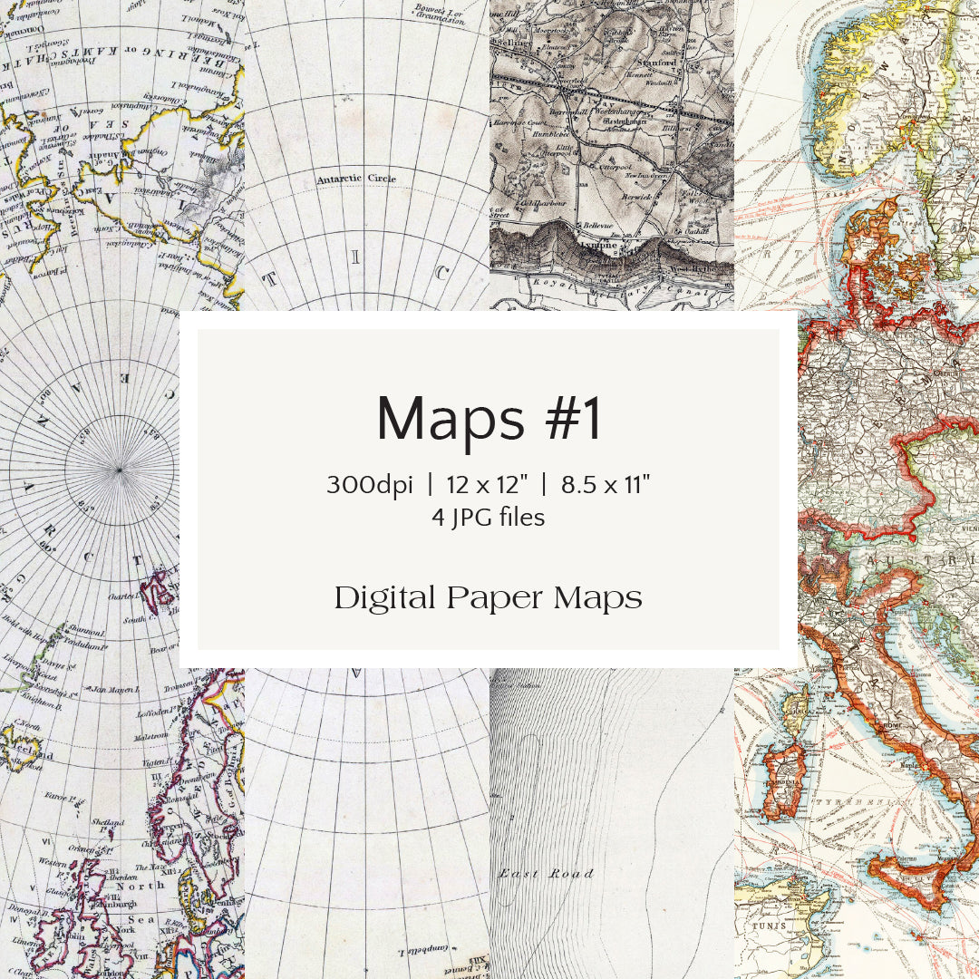 Maps #1 Digital Paper Maps – Colourfind